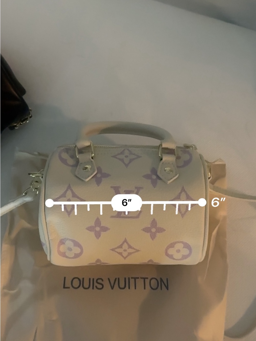 Inspoooo Cream & Lavender Monogram Mini Speedy Crossbody - Picture 9 of 10